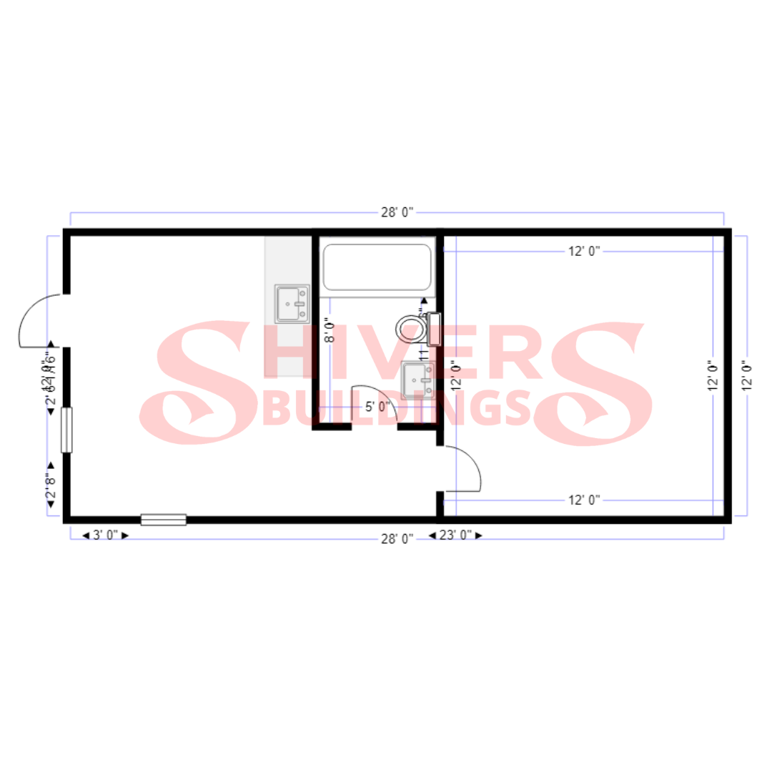 full 12x28 kitchenette